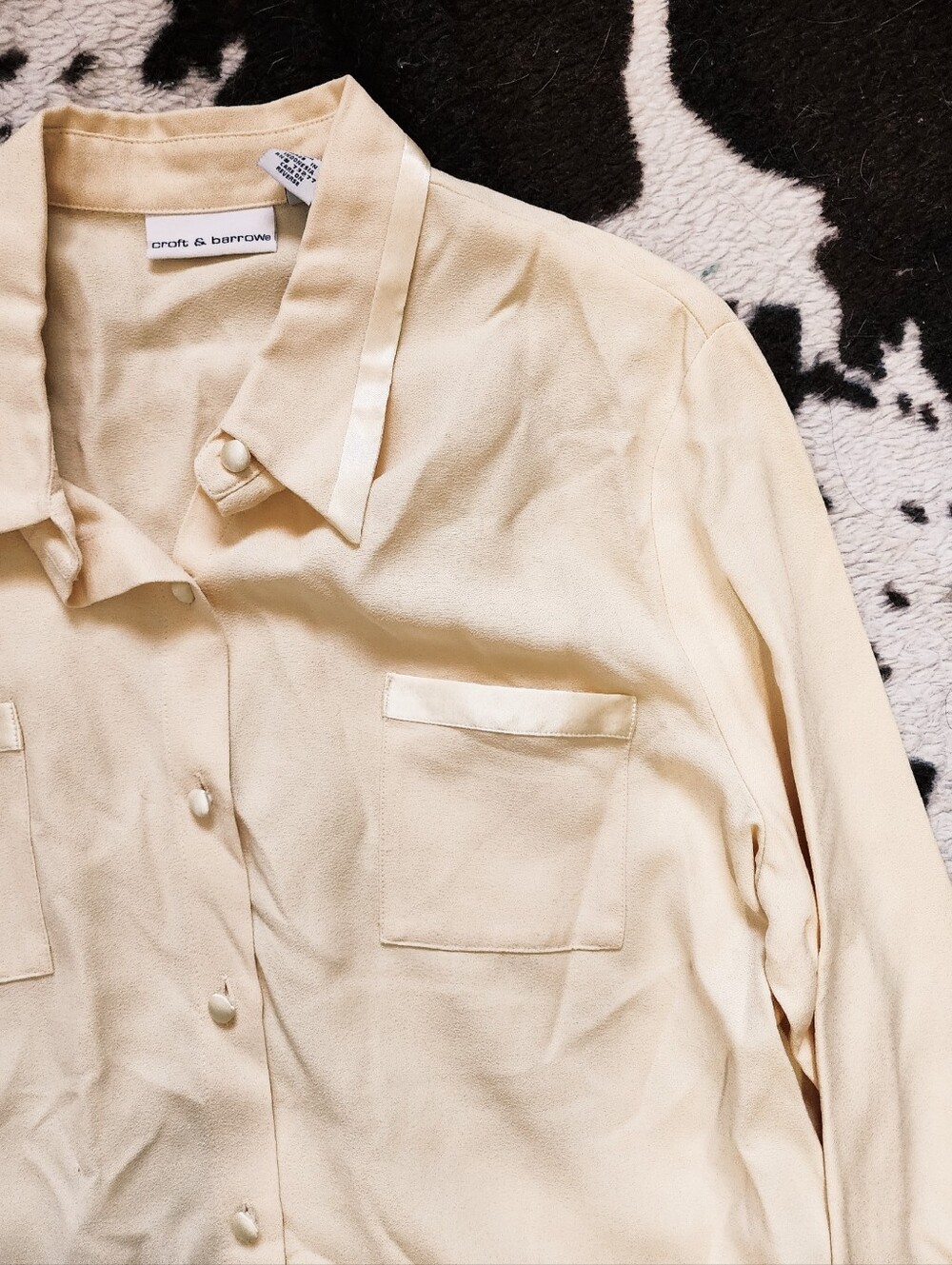 "CROFT AND BARROW" WOMEN'S 80'S/90'S BLOUSE - YELLOW MELLOW - Picture 3 of 4